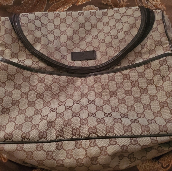 GUCCI Brown Monogram Diaper Bag / crossbody